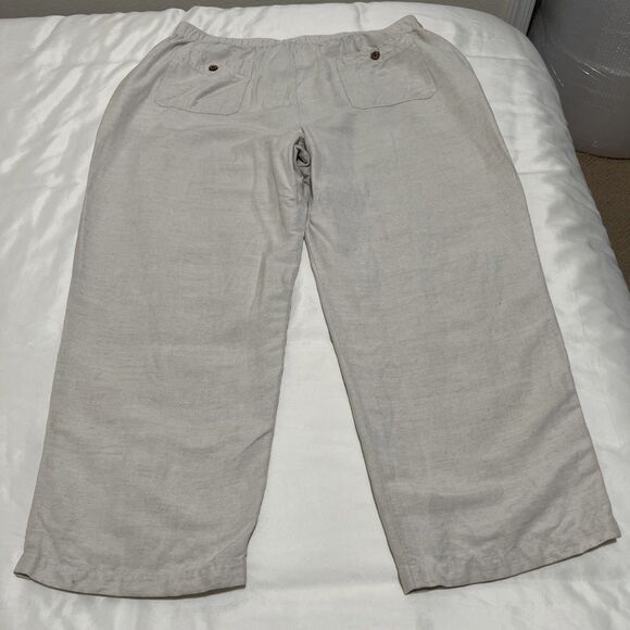 Cubavera Pants Linen Rayon Men's XL (40-42 X 32) Beige Off White Elastic Waist - Picture 8 of 11